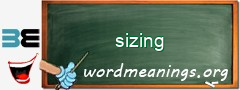 WordMeaning blackboard for sizing